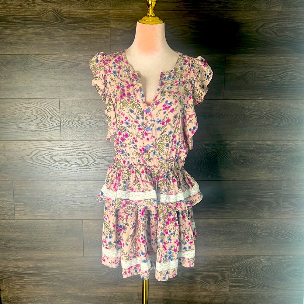 Sokie Collective Size S The Mini Flicker Dress Light Pink Floral Cottagecore NWT